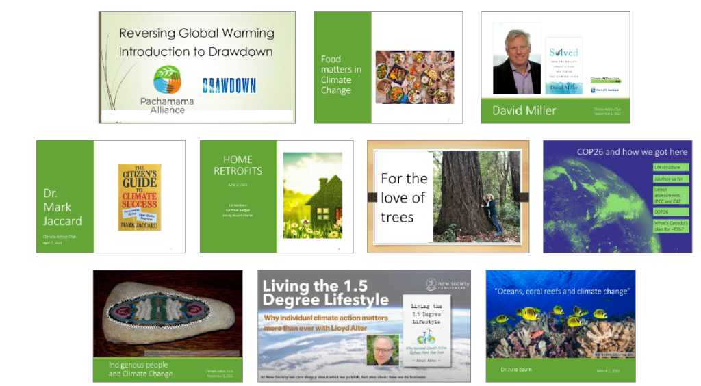 Monthly Learning Meetings. First pages of various slide decks from past monthly learning meetings.